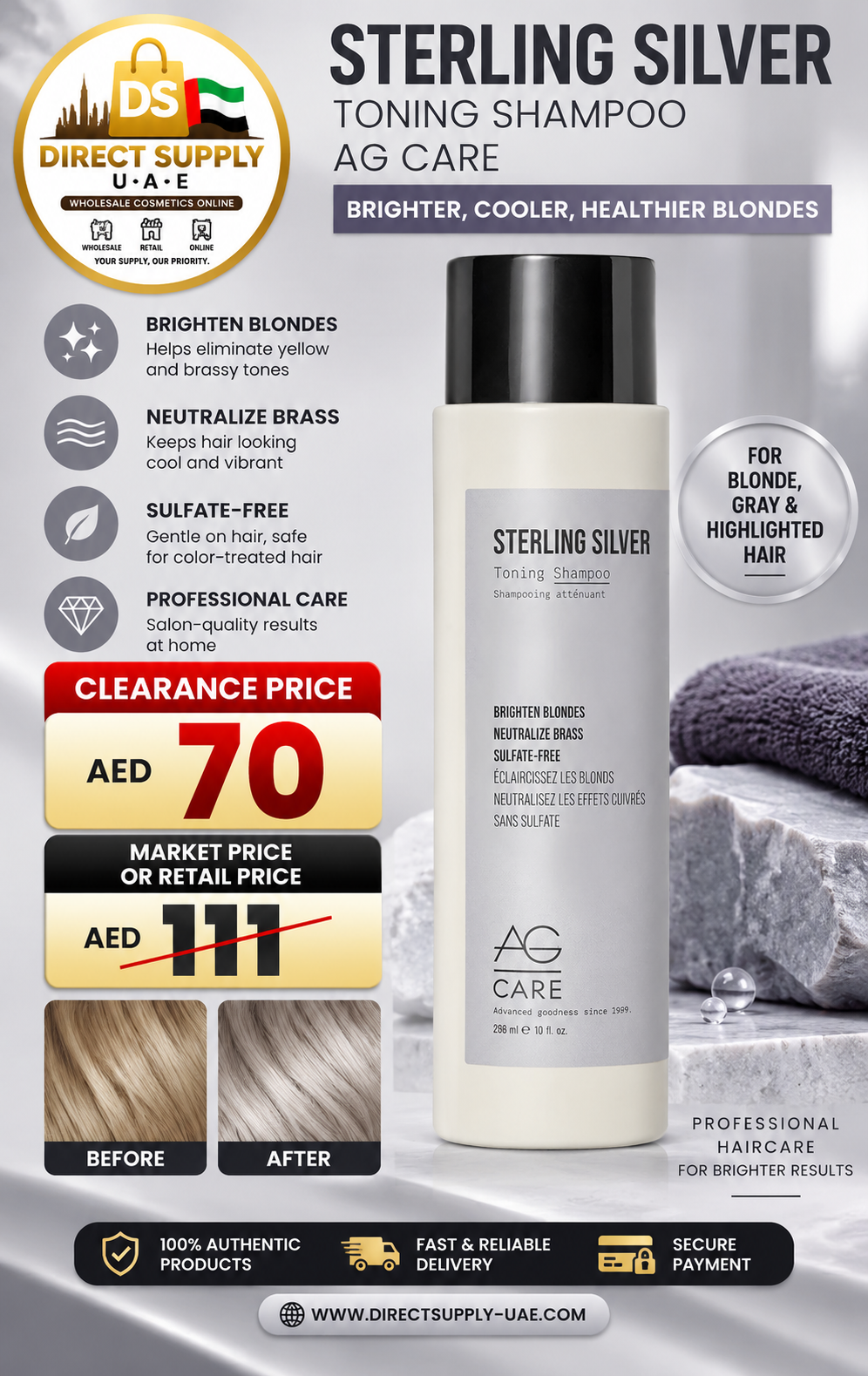 AG Care Sterling Silver Toning Shampoo