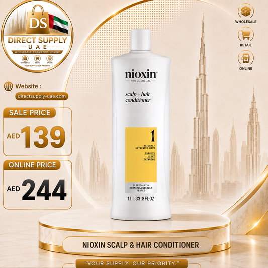 Nioxin System 1 Scalp + Hair Conditioner (1L) Prevents thinning hair - with biotin, caffeine & niacinamide - conditioner for untreated hair
