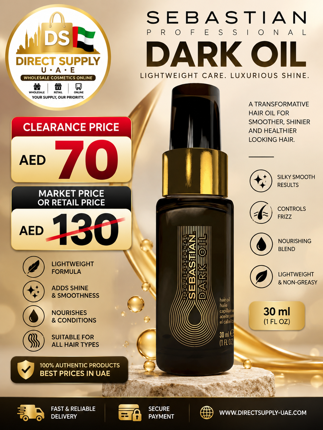 Sebastian Professional Dark Oil (30 ml) (CLEARANCE)