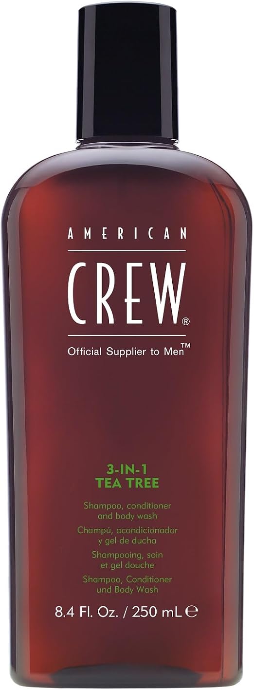 AMERICAN CREW Travel-Kit for Men: 3-in-1 Care Shampoo, Conditioner & Shower Gel (100 ml), Precision Shave Gel (50 ml) and Fibre Hair Wax with Strong Hold (50 g) for Hair and Body Care (CLEARANCE)