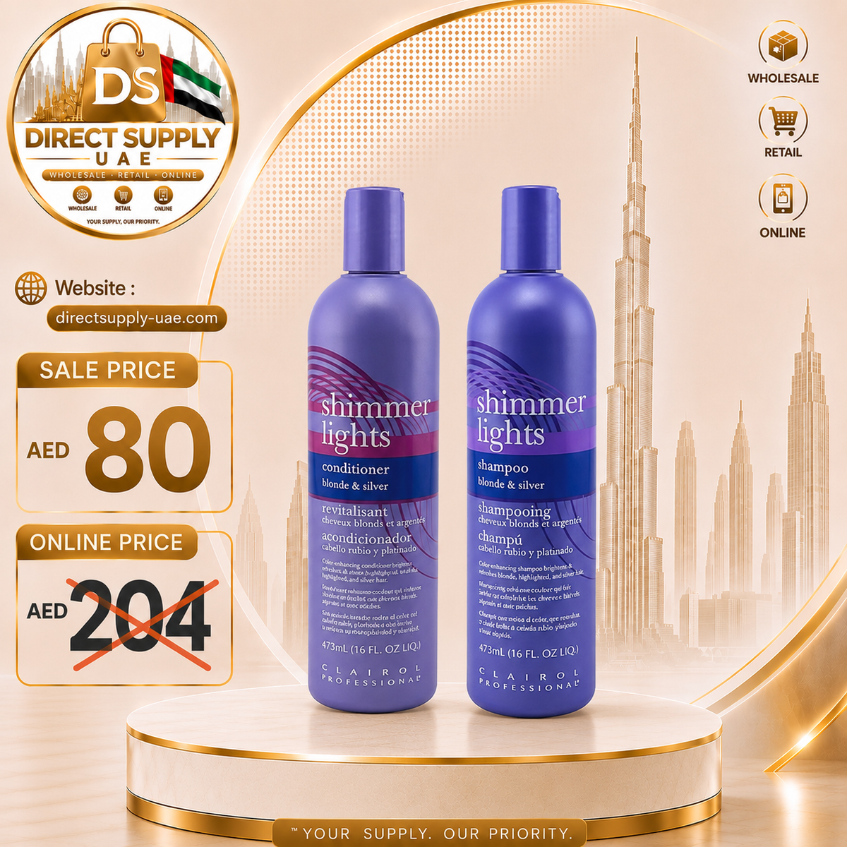 Clairol Shimmer Lights Conditioner - Blonde & SILVER 16 OZ